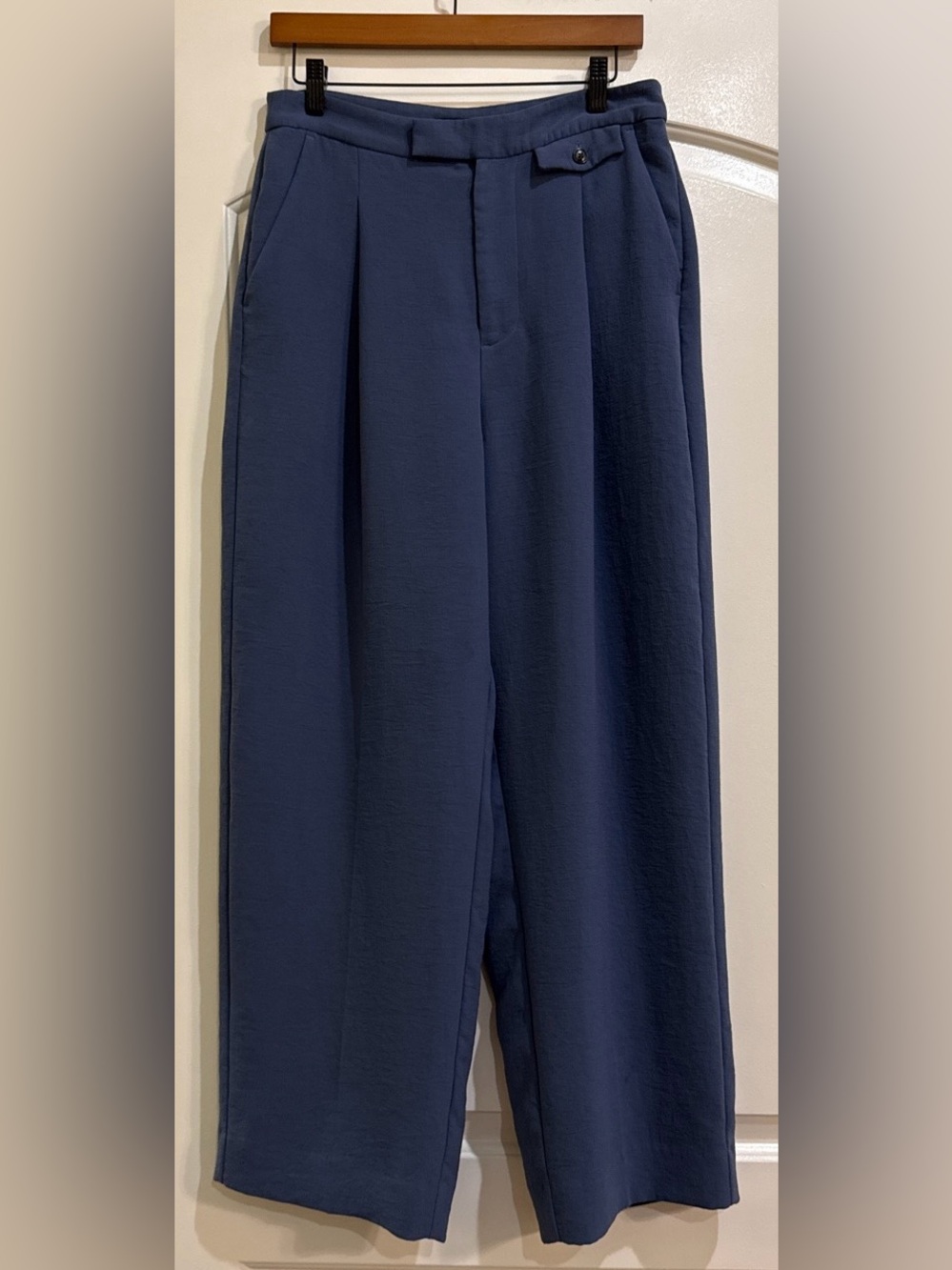 Madewell High Rise Wide Leg Single Pleat Pants in Dusty Blue Size 8